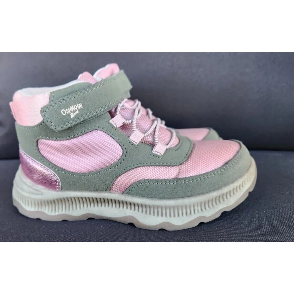 OshKosh B'Gosh Girl's Adak Fashion Boot Size 12 M Toddler Hiking PINK Gray Strap